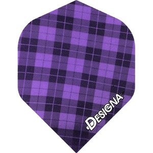 Designa Tartan Dart Flights - 100 micron - Extra Strong - Std - Tartan - Purple