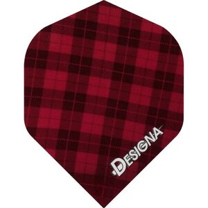 Designa Tartan Dart Flights - 100 micron - Extra Strong - Std - Tartan - Red