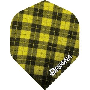 Designa Tartan Dart Flights - 100 micron - Extra Strong - Std - Tartan - Yellow