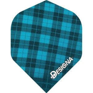 Designa Tartan Dart Flights - 100 micron - Extra Strong - Std - Tartan - Aqua