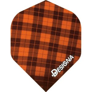 Designa Tartan Dart Flights - 100 micron - Extra Strong - Std - Tartan - Orange