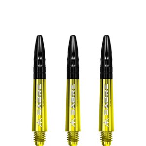 Mission Sabre Shafts - Polycarbonaat Dart Shafts - Short - Yellow- Black Top