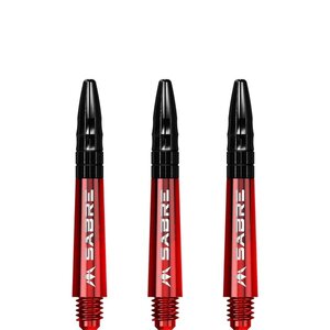 Mission Sabre Shafts - Polycarbonaat Dart Shafts - Short - Red- Black Top