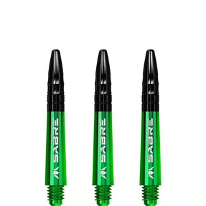 Mission Sabre Shafts - Polycarbonaat Dart Shafts - Short - Green- Black Top