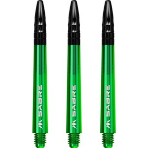 Mission Sabre Shafts - Polycarbonaat Dart Shafts - Medium - Green - Black Top