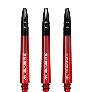 Mission Sabre Shafts - Polycarbonaat Dart Shafts - Inbetween+- Red - Black Top