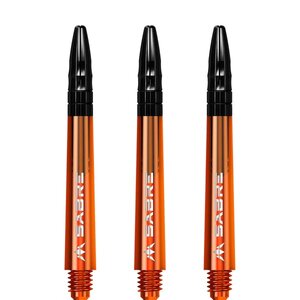 Mission Sabre Shafts - Polycarbonaat Dart Shafts - Inbetween+ - Orange - Black Top