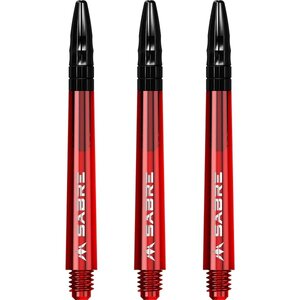 Mission Sabre Shafts - Polycarbonaat Dart Shafts - Medium - Red - Black Top