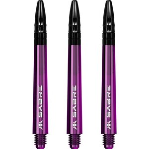 Mission Sabre Shafts - Polycarbonaat Dart Shafts - Medium - Purple - Black Top