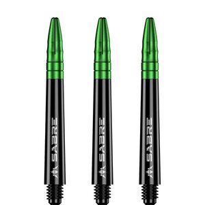 Mission Sabre Shafts - Polycarbonaat Dart Shafts - Inbetween+ - Black - Green Top