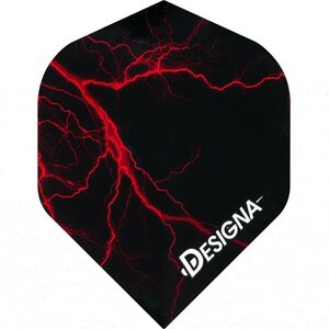 DESIGNA LIGHTNING STRIKE DART FLIGHTS - EXTRA STRONG - STD - Red