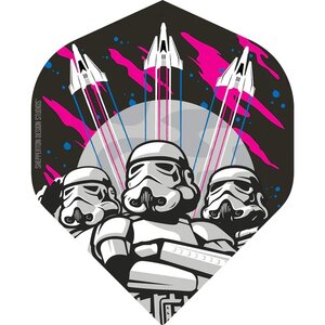 ORIGINAL STORMTROOPER DART FLIGHTS - OFFICIAL LICENSED - NO2 - STD - 3 STORM TROOPERS & 3 SPACE CRAFTS