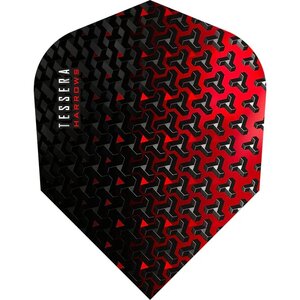 HARROWS TESSERA DART FLIGHTS - NO6 - STD - RED