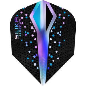 HARROWS SILIKA DART FLIGHTS - TOUGH CRYSTALINE COATED - STD - NO6 - COLOURSHIFT - Silver